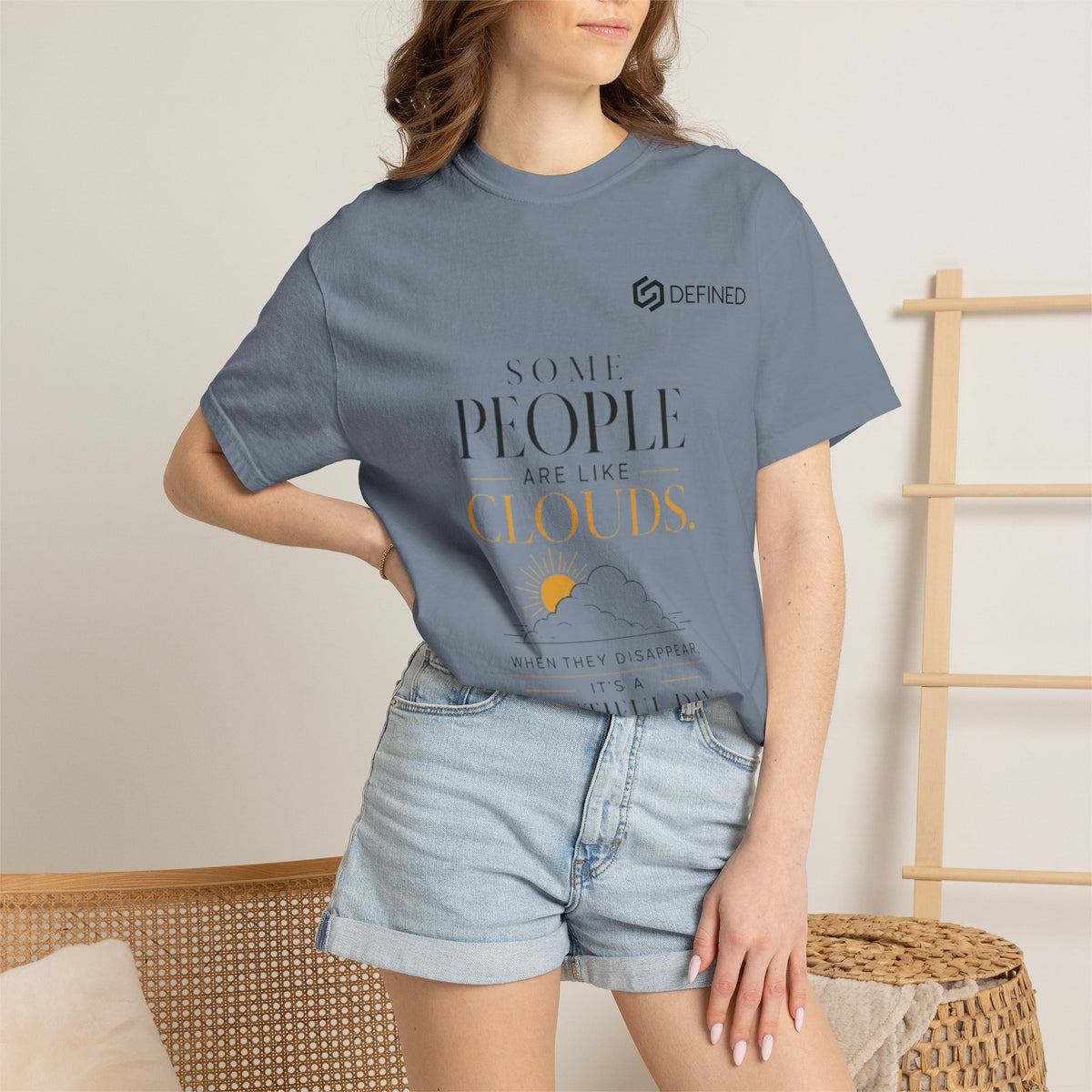 Inspirational Cloud Quote T-Shirt — "Some People Are Like Clouds"