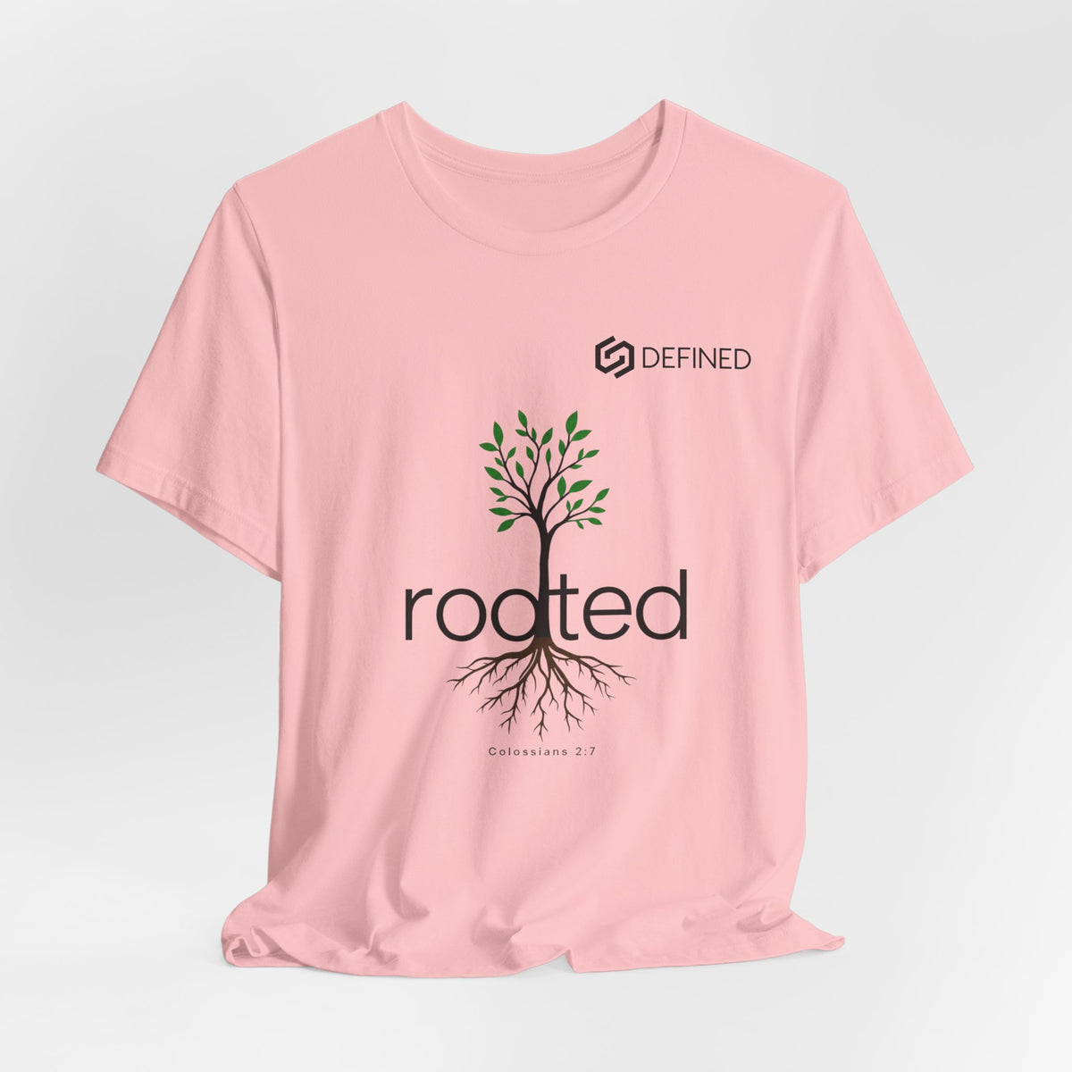 Rooted Tee | Colossians 2:7 Tree of Life Christian T-Shirt | Minimalist Faith Streetwear