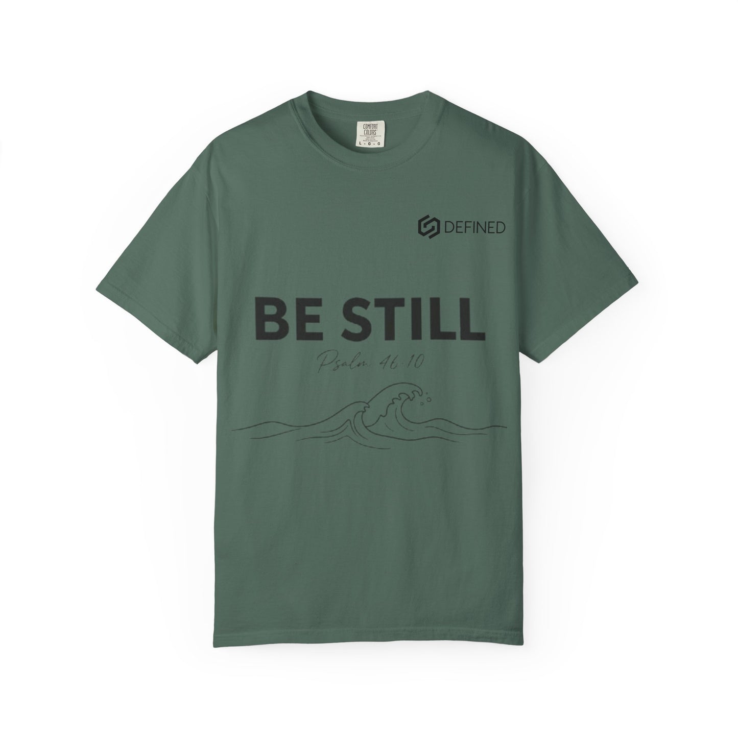 Be Still T-Shirt — Minimal Faith Graphic Tee with Wave Illustration