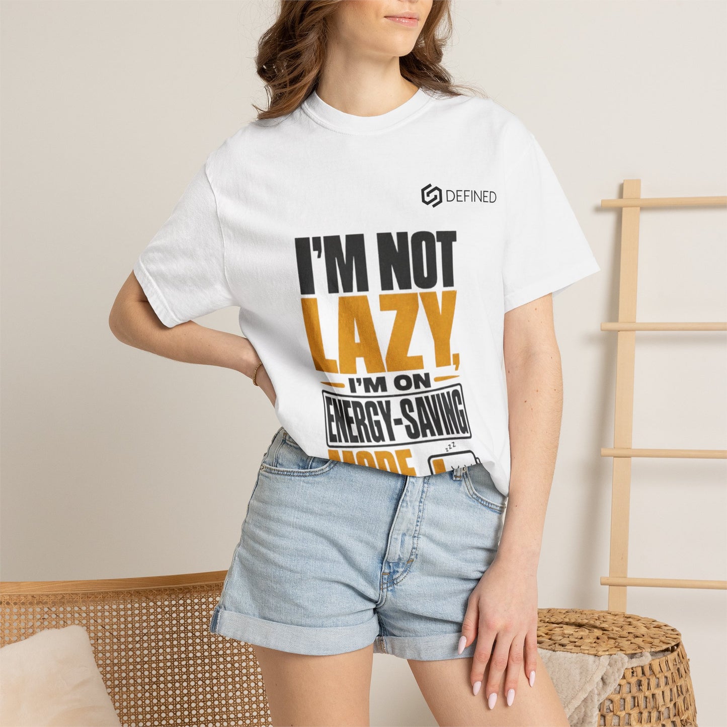 Energy-Saving Mode T-Shirt — "I’m Not Lazy" Graphic Tee