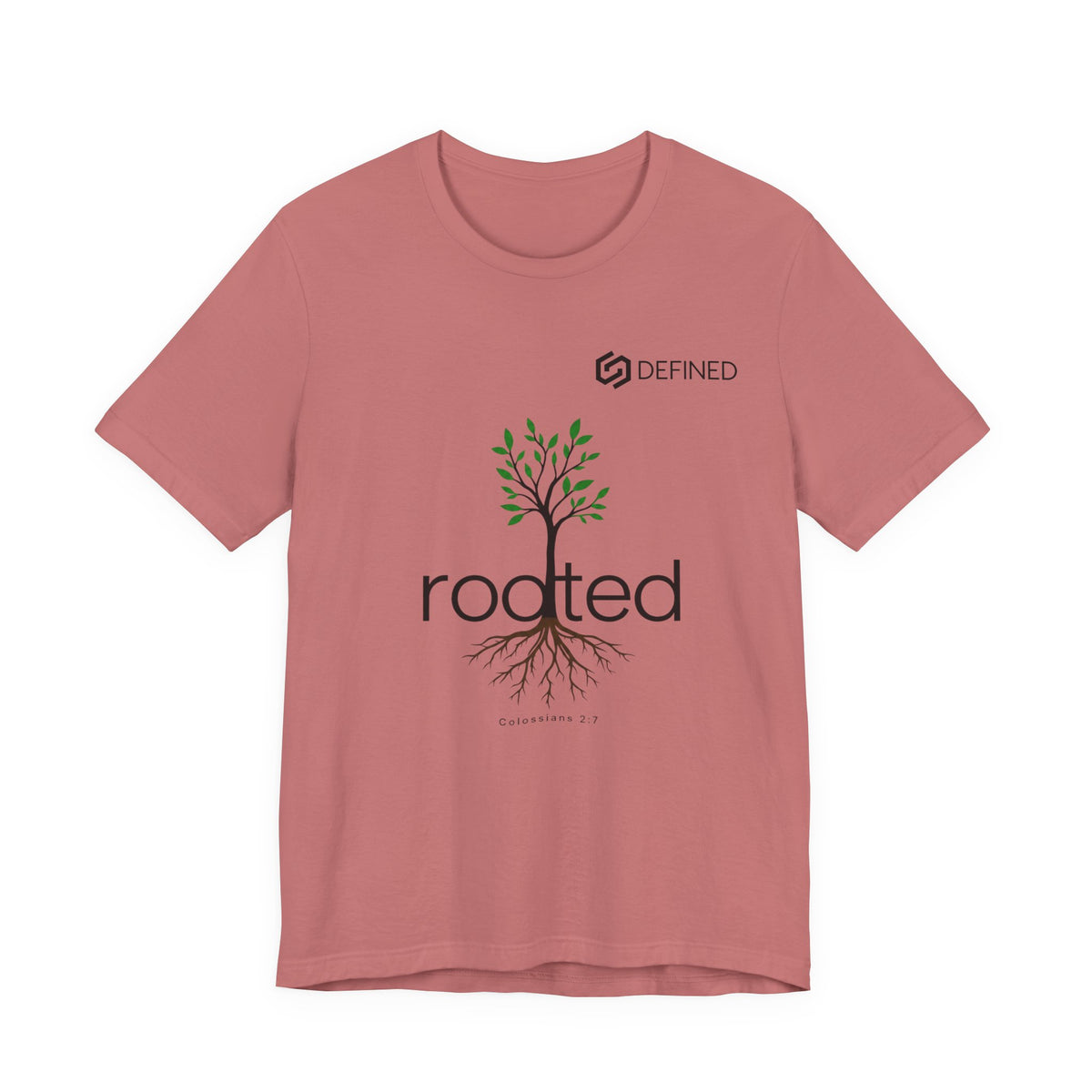 Rooted Tee | Colossians 2:7 Tree of Life Christian T-Shirt | Minimalist Faith Streetwear
