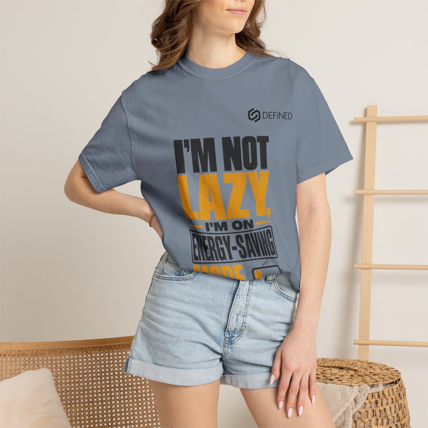 Energy-Saving Mode T-Shirt — "I’m Not Lazy" Graphic Tee