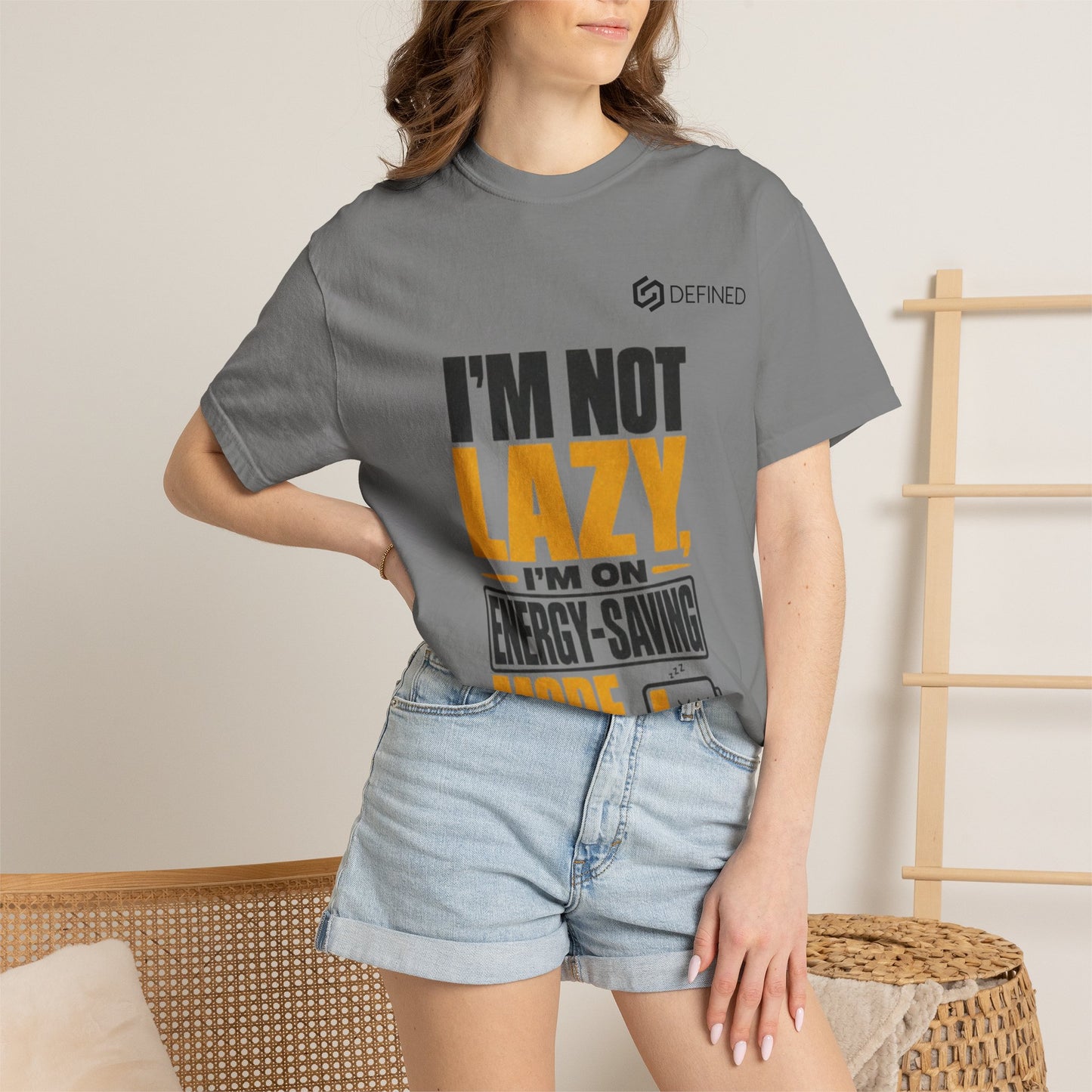Energy-Saving Mode T-Shirt — "I’m Not Lazy" Graphic Tee