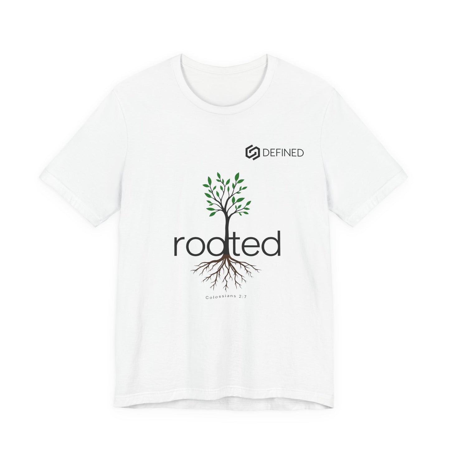 Rooted Tee | Colossians 2:7 Tree of Life Christian T-Shirt | Minimalist Faith Streetwear