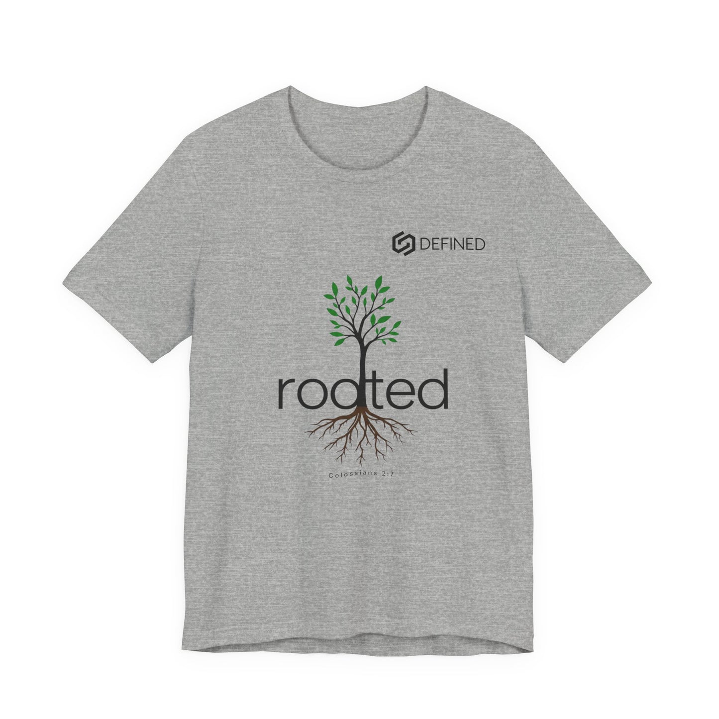 Rooted Tee | Colossians 2:7 Tree of Life Christian T-Shirt | Minimalist Faith Streetwear