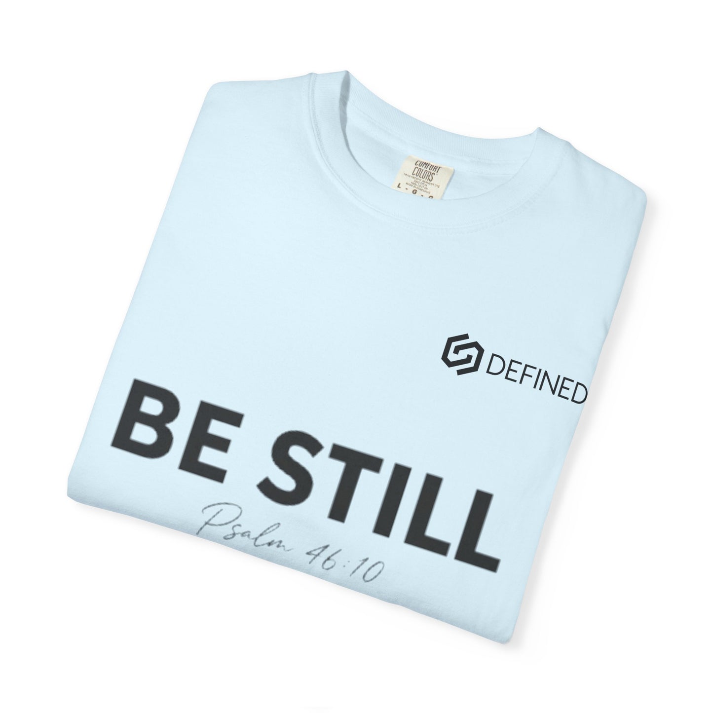 Be Still T-Shirt — Minimal Faith Graphic Tee with Wave Illustration