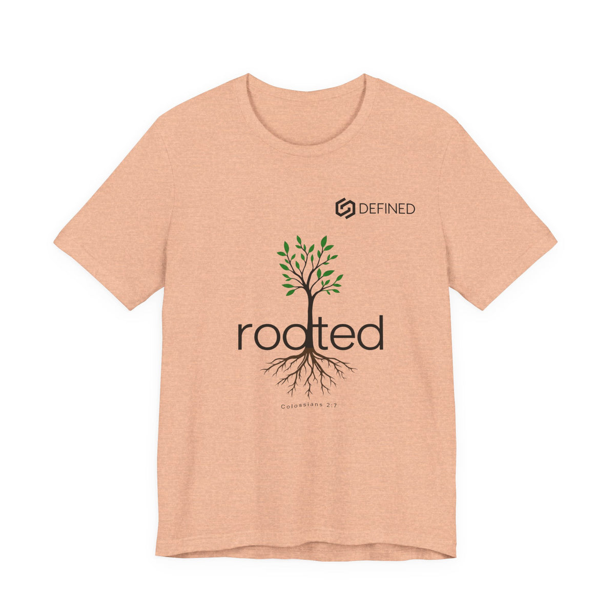 Rooted Tee | Colossians 2:7 Tree of Life Christian T-Shirt | Minimalist Faith Streetwear