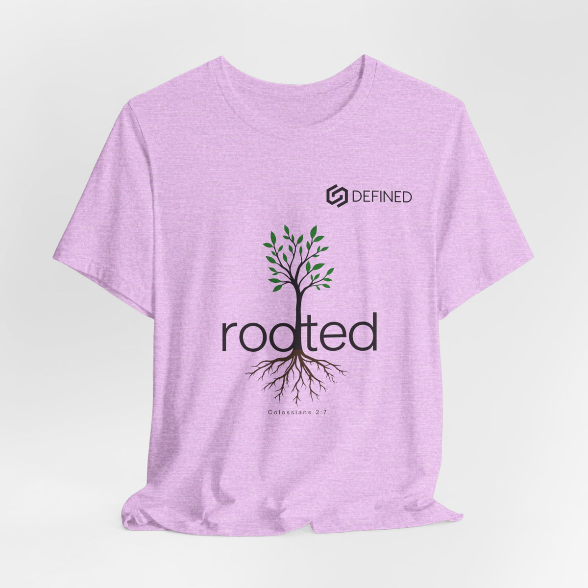 Rooted Tee | Colossians 2:7 Tree of Life Christian T-Shirt | Minimalist Faith Streetwear