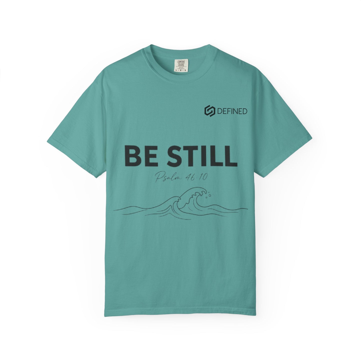 Be Still T-Shirt — Minimal Faith Graphic Tee with Wave Illustration