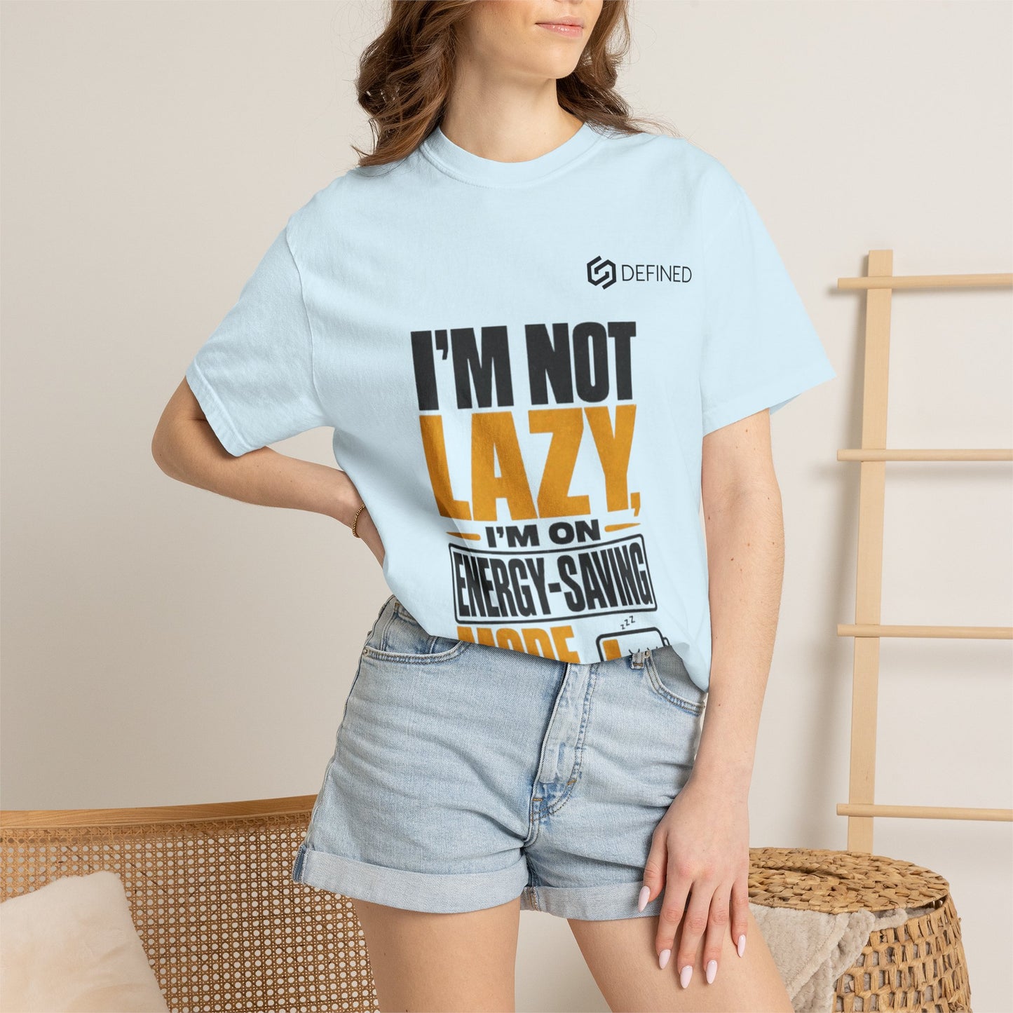 Energy-Saving Mode T-Shirt — "I’m Not Lazy" Graphic Tee