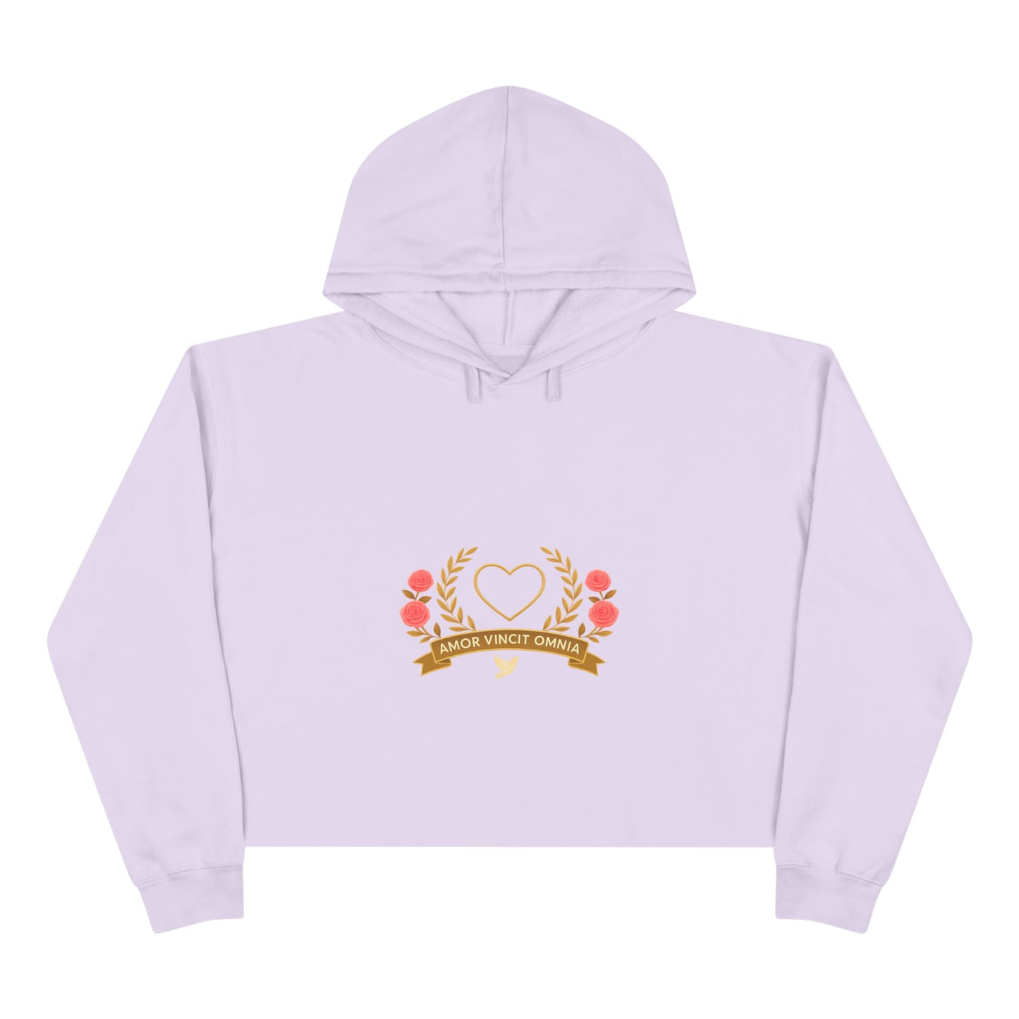 Love Conquers All Cropped Hoodie — Women’s Graphic Pullove