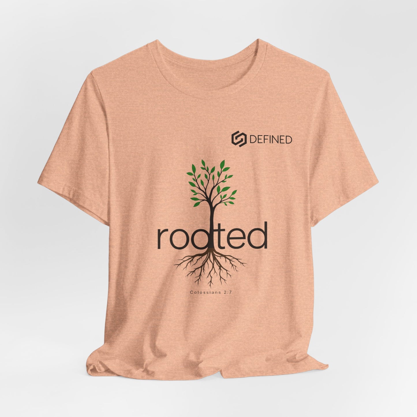 Rooted Tee | Colossians 2:7 Tree of Life Christian T-Shirt | Minimalist Faith Streetwear