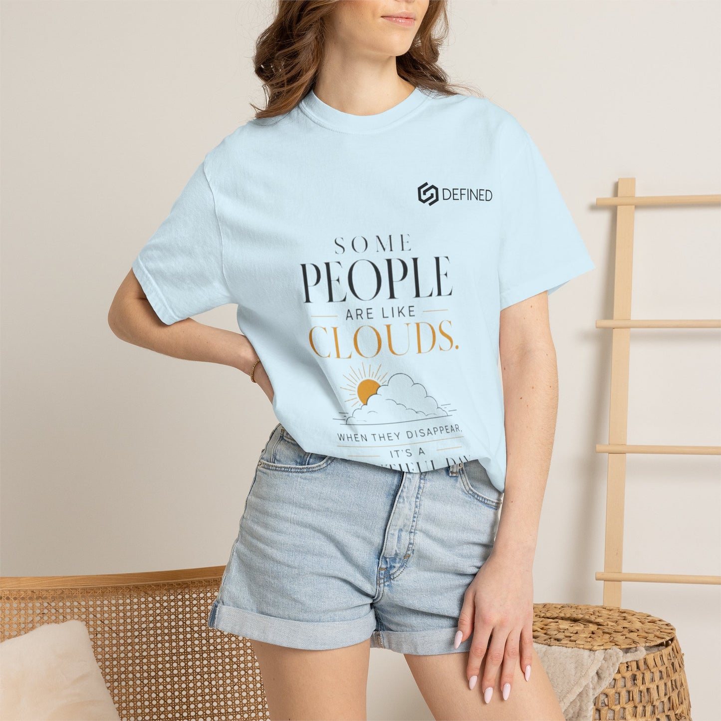 Inspirational Cloud Quote T-Shirt — "Some People Are Like Clouds"