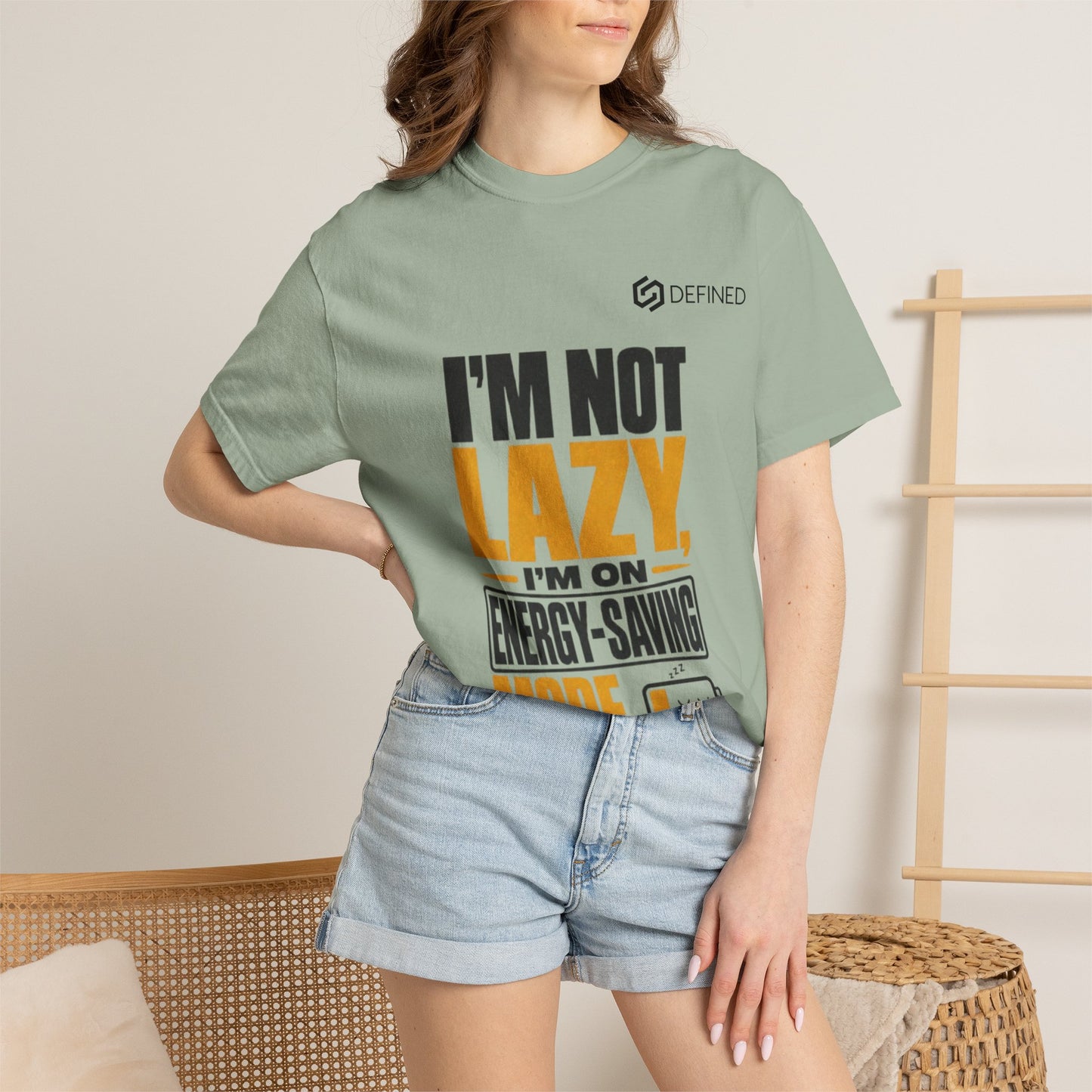 Energy-Saving Mode T-Shirt — "I’m Not Lazy" Graphic Tee