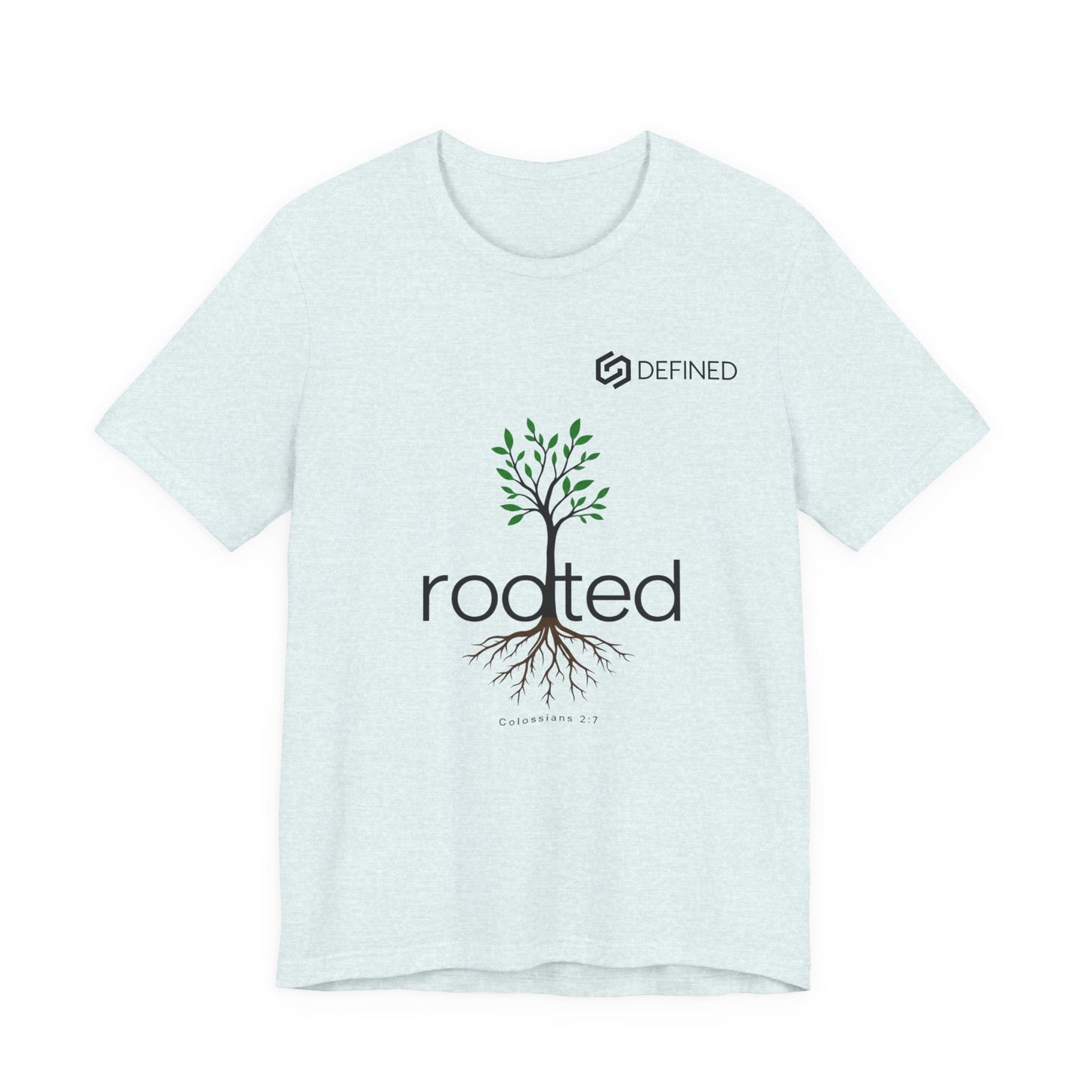 Rooted Tee | Colossians 2:7 Tree of Life Christian T-Shirt | Minimalist Faith Streetwear