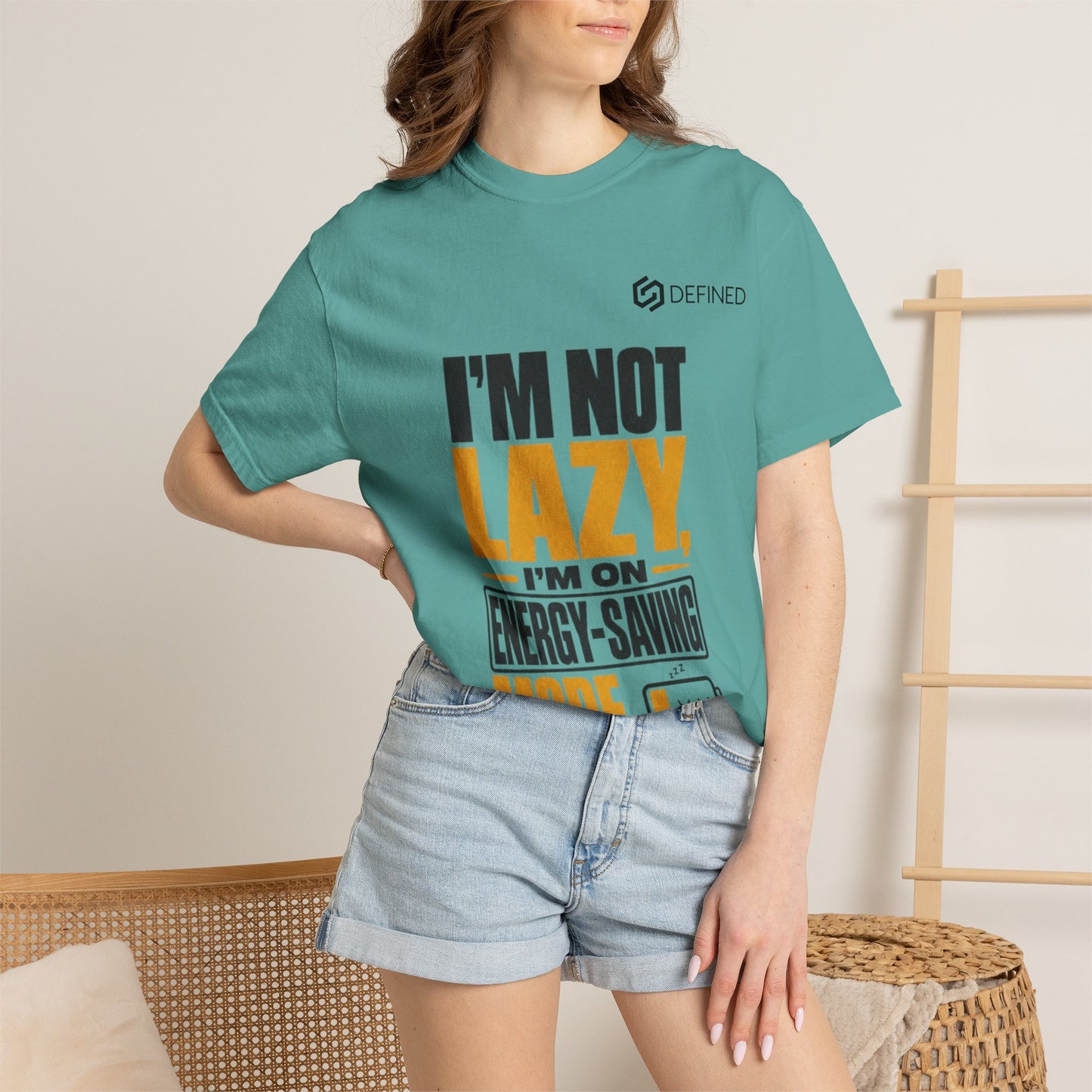 Energy-Saving Mode T-Shirt — "I’m Not Lazy" Graphic Tee