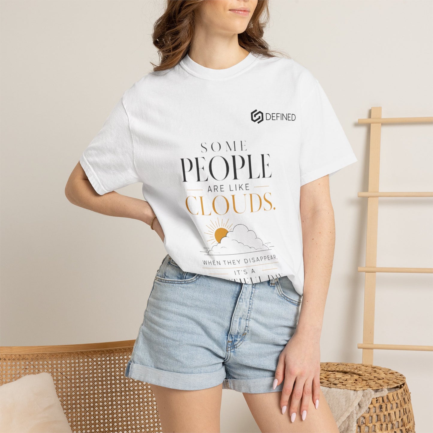 Inspirational Cloud Quote T-Shirt — "Some People Are Like Clouds"