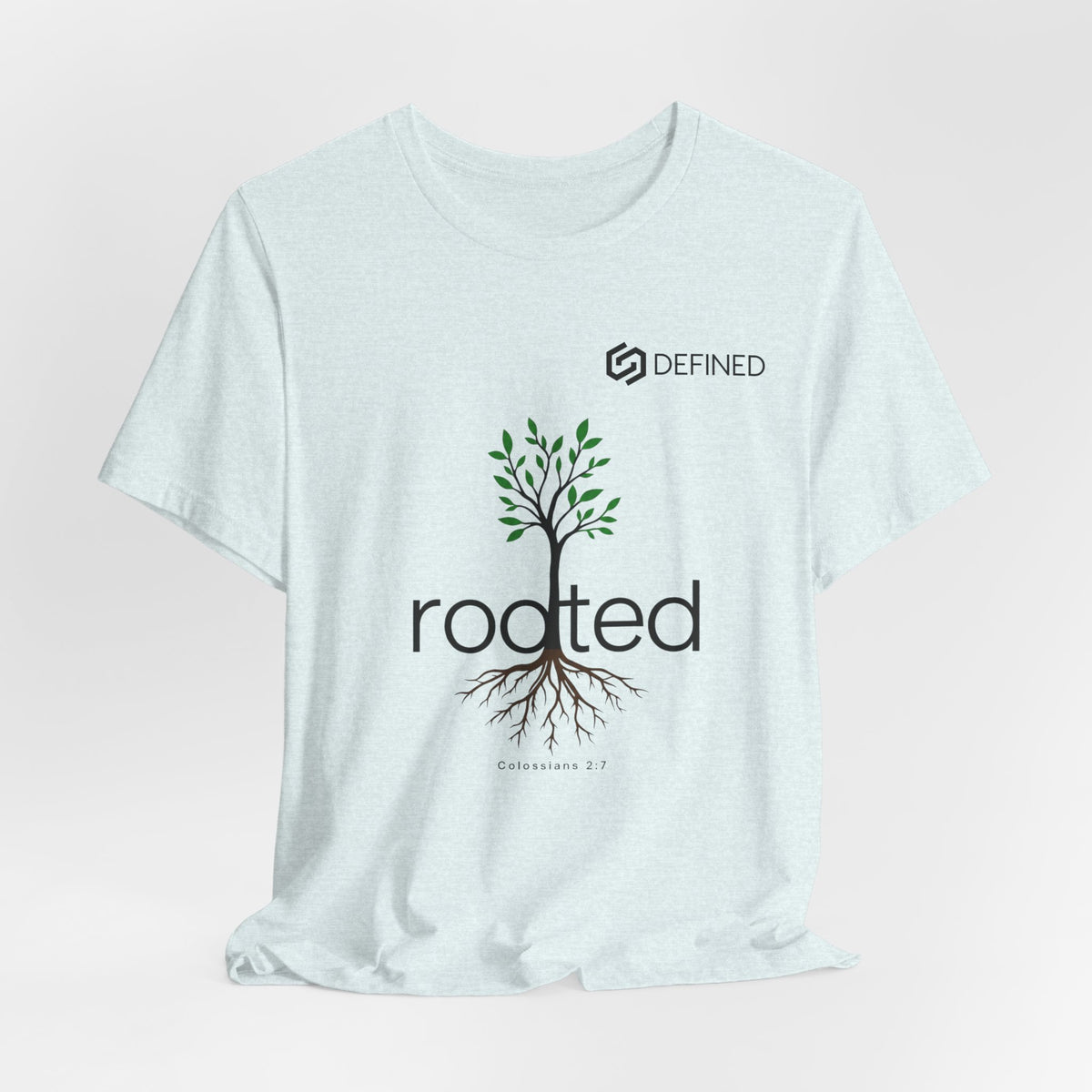 Rooted Tee | Colossians 2:7 Tree of Life Christian T-Shirt | Minimalist Faith Streetwear