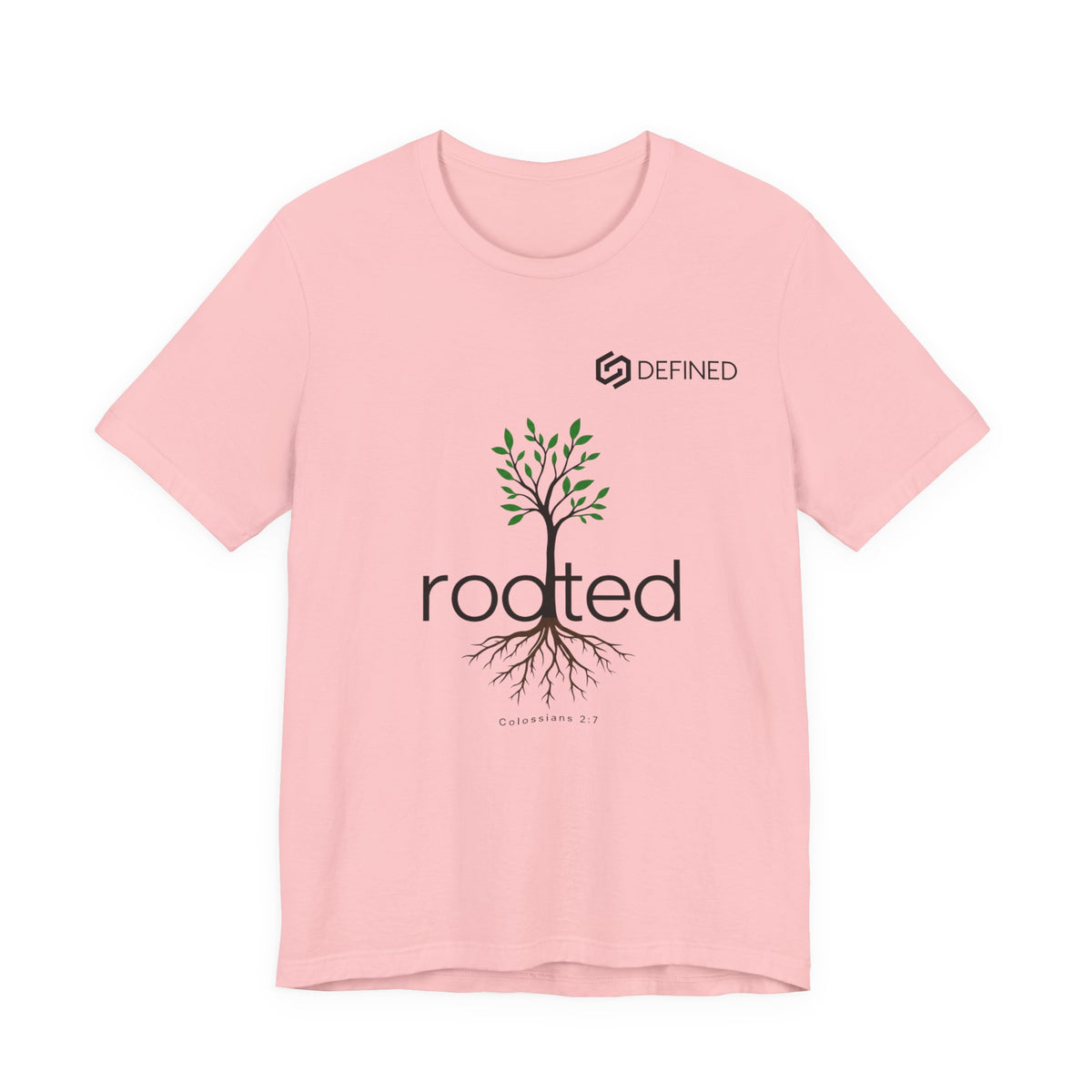 Rooted Tee | Colossians 2:7 Tree of Life Christian T-Shirt | Minimalist Faith Streetwear