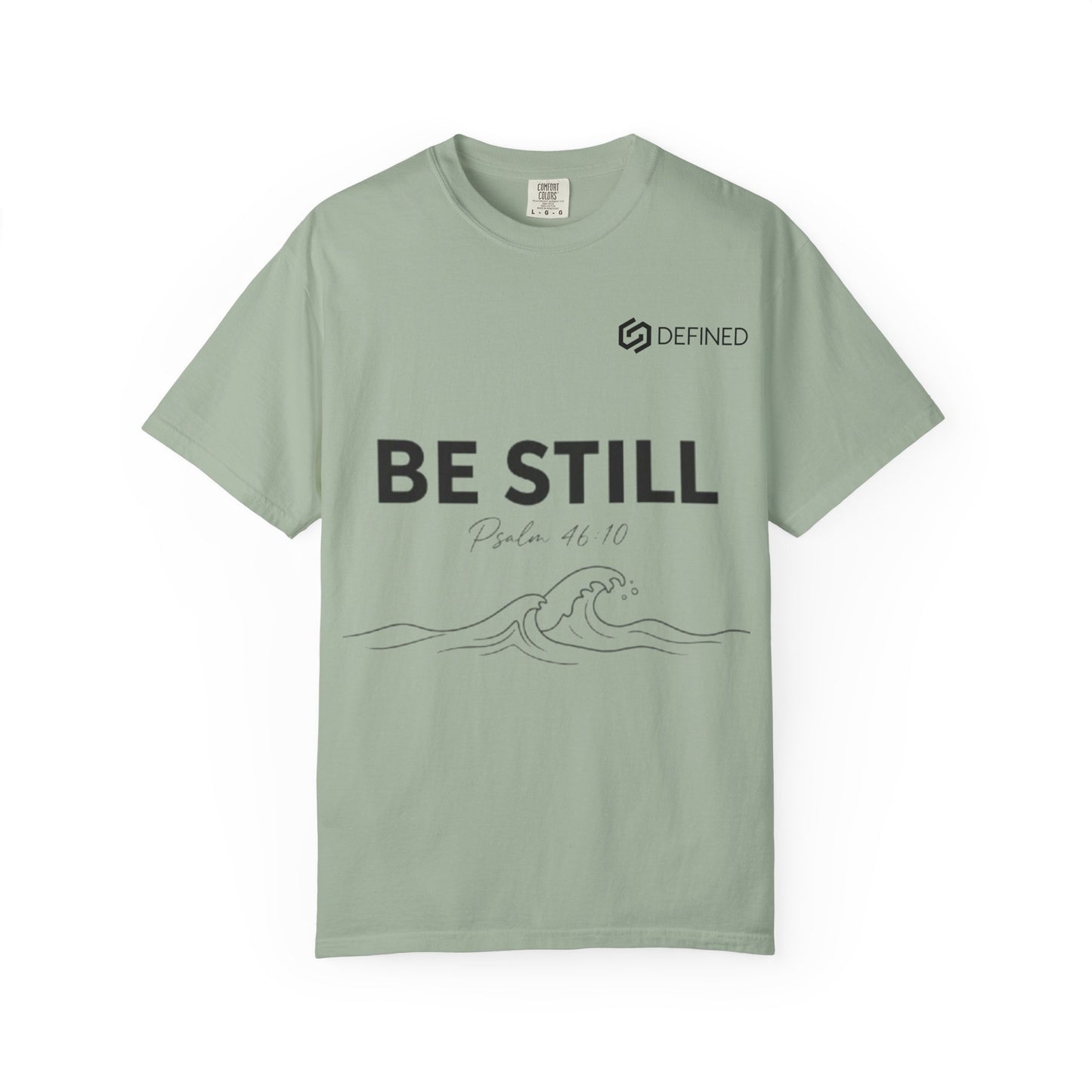 Be Still T-Shirt — Minimal Faith Graphic Tee with Wave Illustration