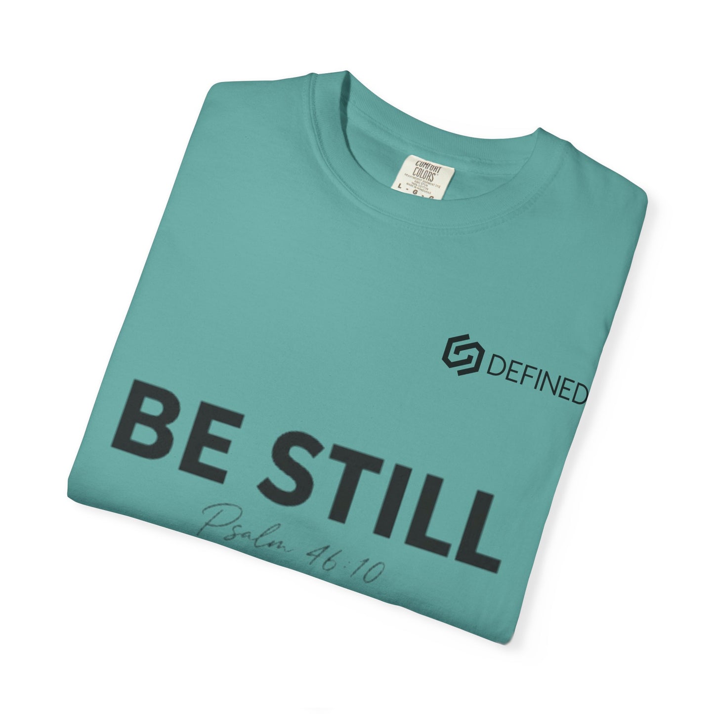 Be Still T-Shirt — Minimal Faith Graphic Tee with Wave Illustration