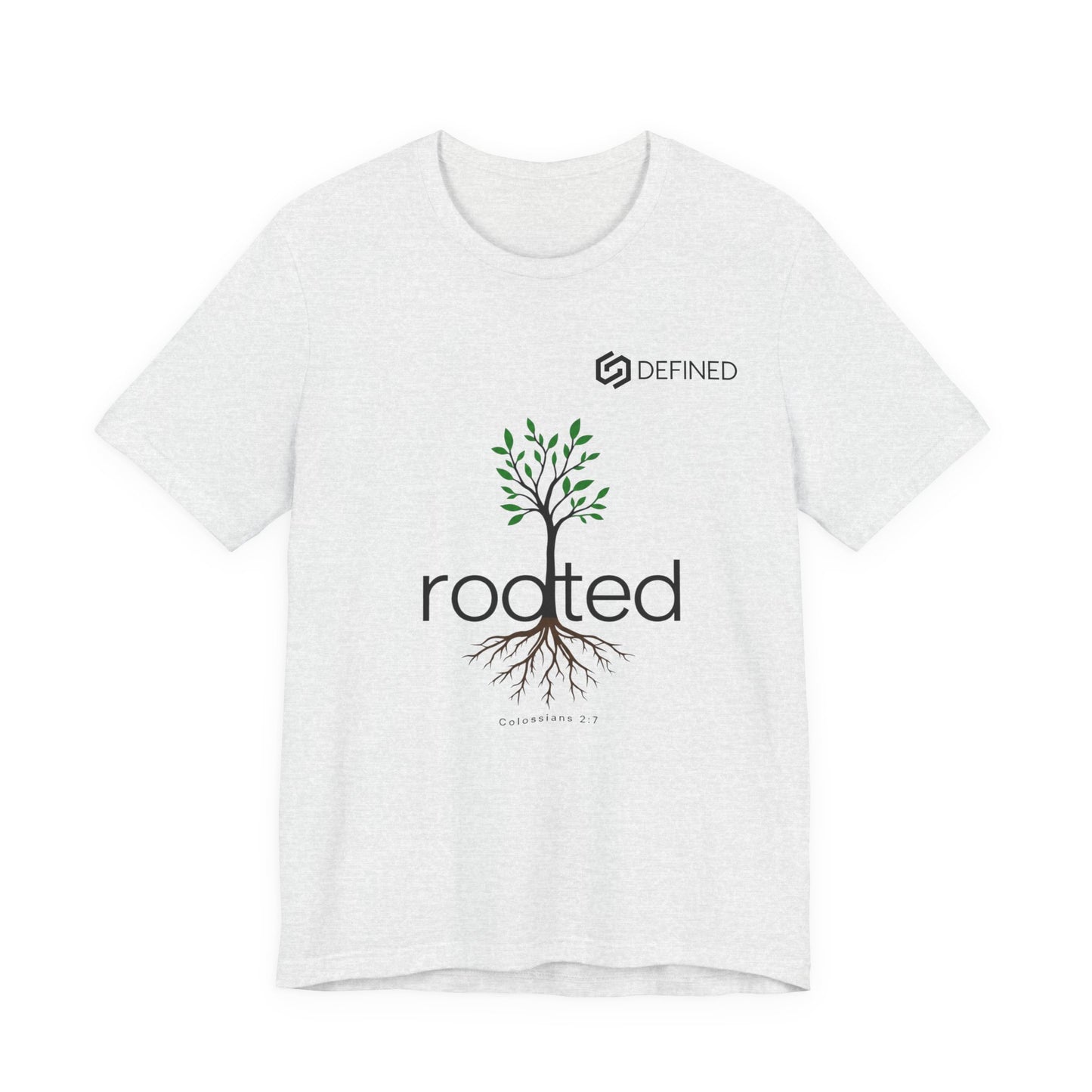 Rooted Tee | Colossians 2:7 Tree of Life Christian T-Shirt | Minimalist Faith Streetwear