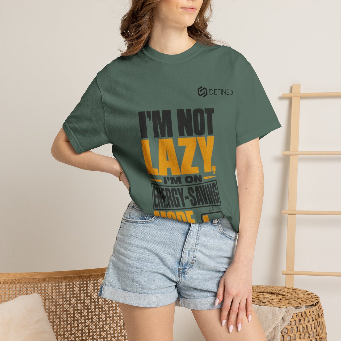 Energy-Saving Mode T-Shirt — "I’m Not Lazy" Graphic Tee