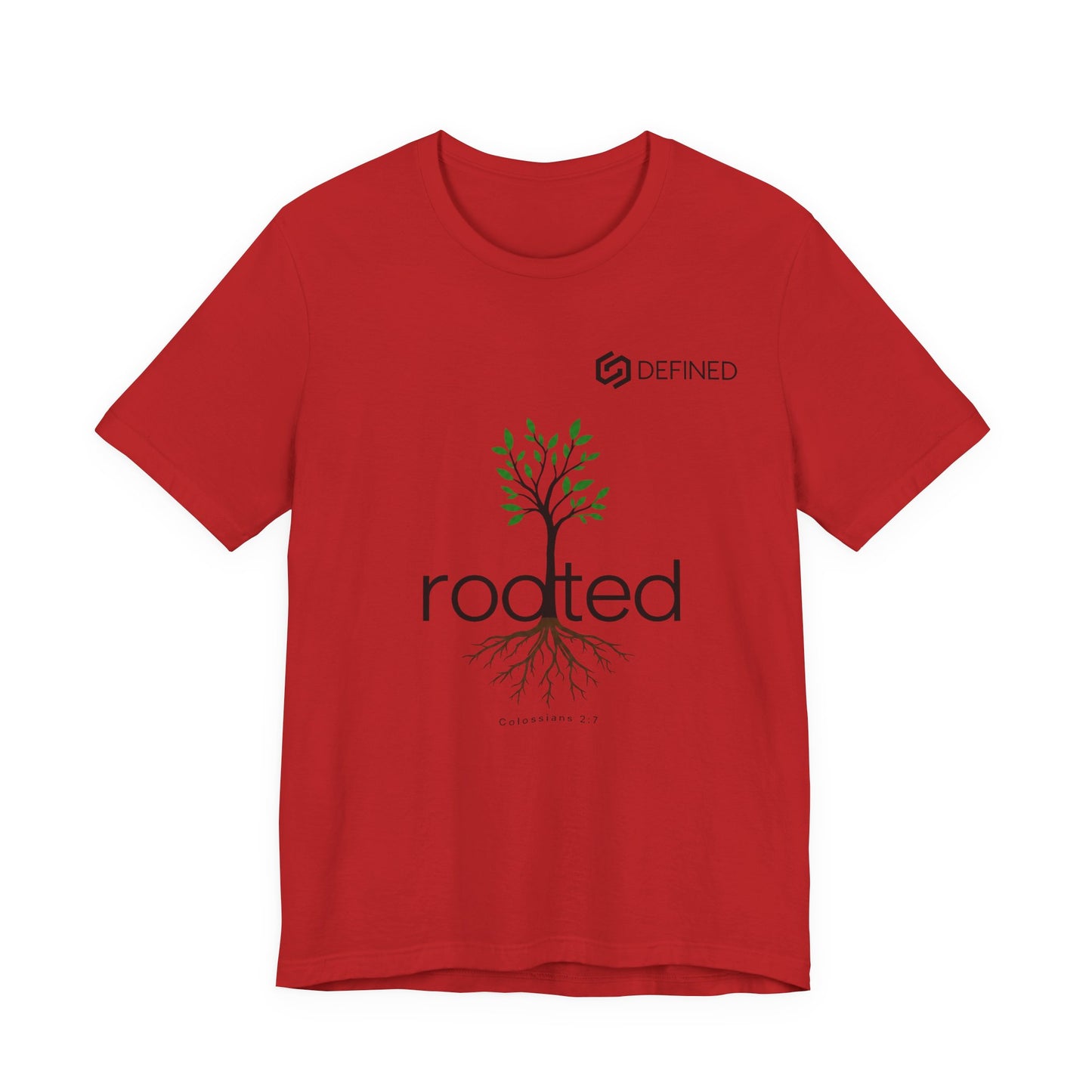 Rooted Tee | Colossians 2:7 Tree of Life Christian T-Shirt | Minimalist Faith Streetwear