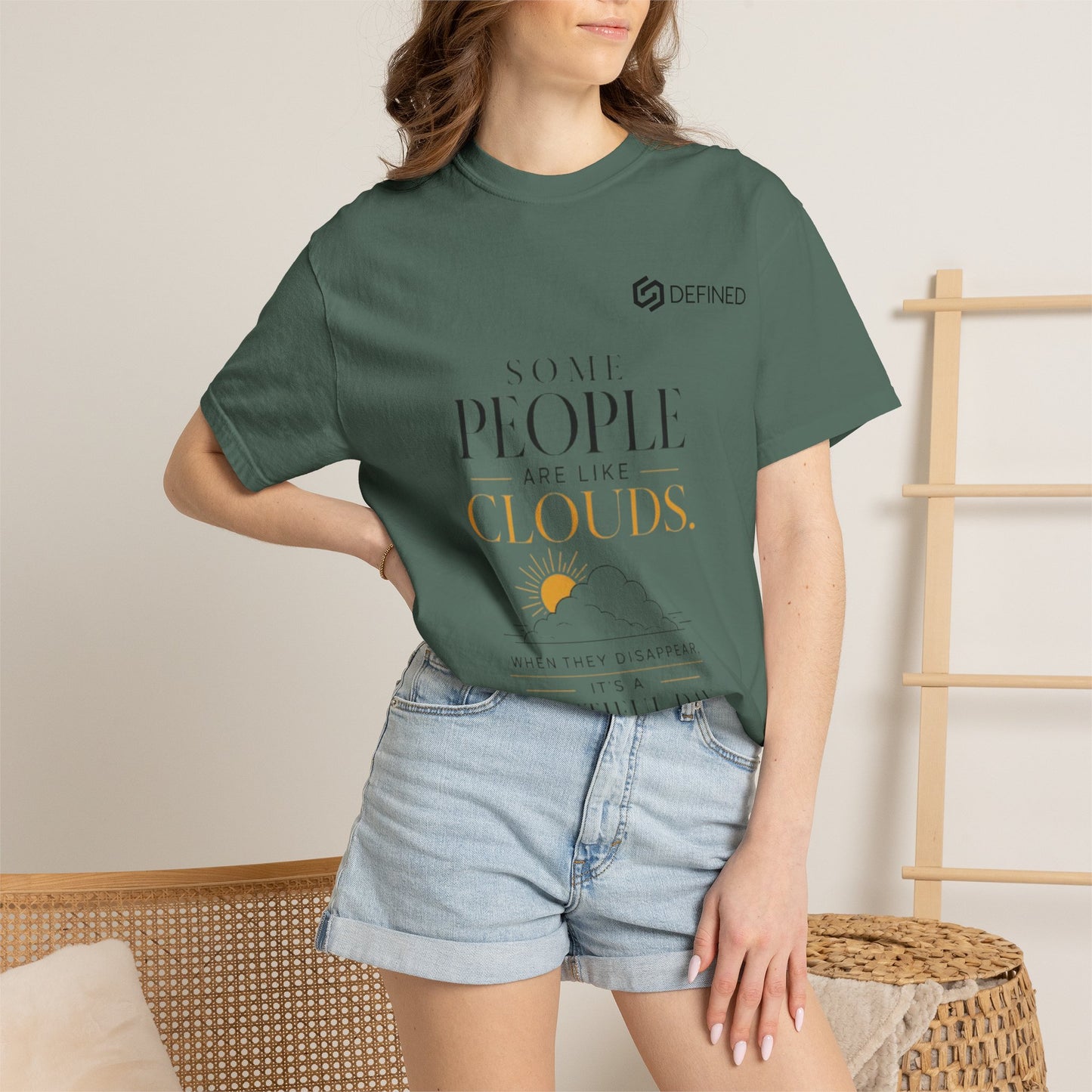 Inspirational Cloud Quote T-Shirt — "Some People Are Like Clouds"