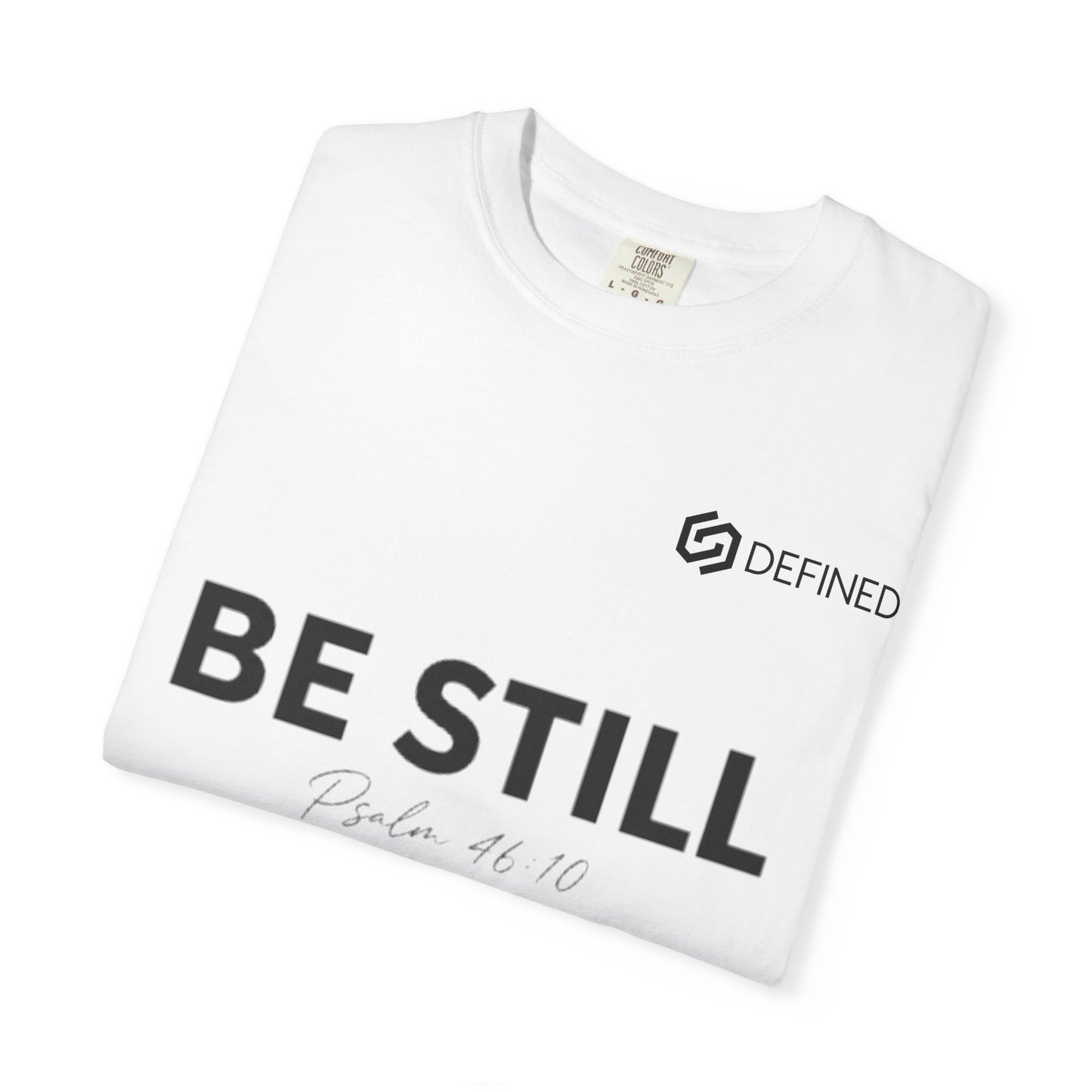 Be Still T-Shirt — Minimal Faith Graphic Tee with Wave Illustration